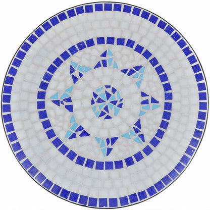 41530 vidaXL Bistro Table Blue and White 60 cm Mosaic