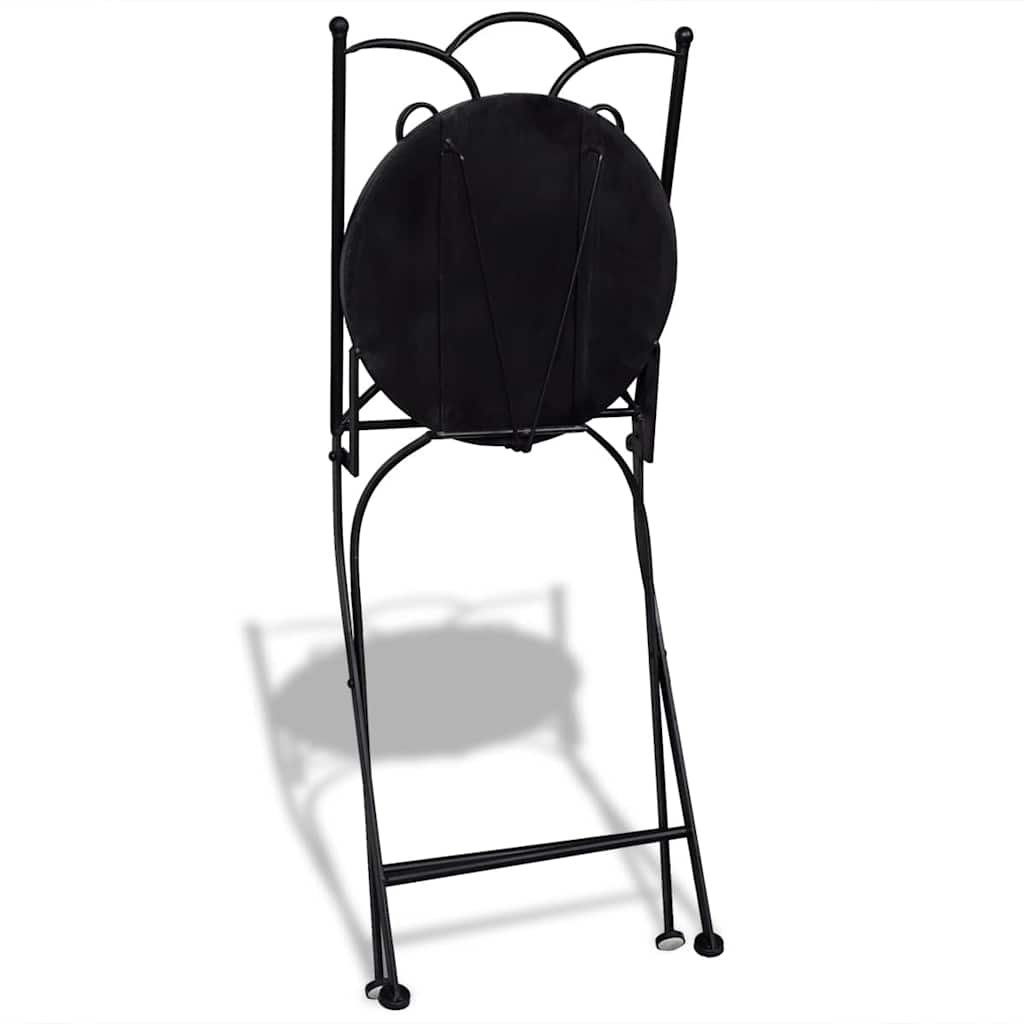 Garden Chair | Set of 2 | Blue and White | Powder-coated iron and ceramic