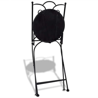 Garden Chair | Set of 2 | Blue and White | Powder-coated iron and ceramic