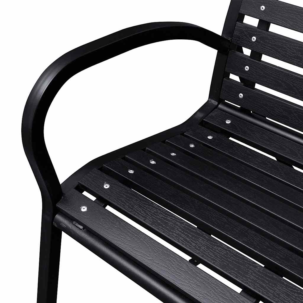 Garden Bench | Black | Steel | 125 cm | Heavy Duty