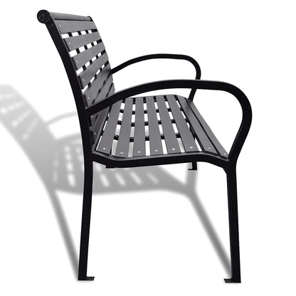 Garden Bench | Black | Steel | 125 cm | Heavy Duty