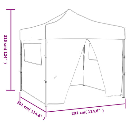 Foldable Tent 3x3 m with 4 Walls Blue