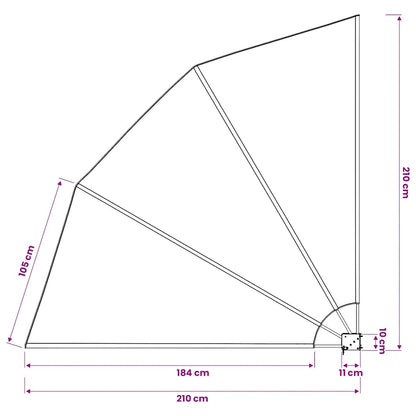 Collapsible Balcony Side Awning Grey 210x210 cm