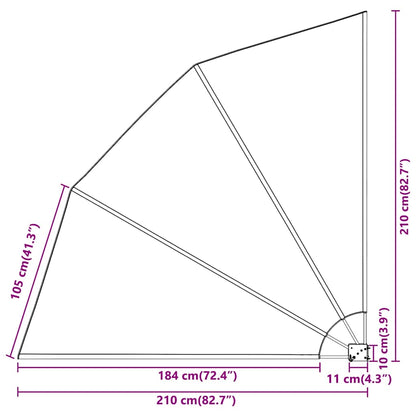 Collapsible Balcony Side Awning Cream 210x210 cm