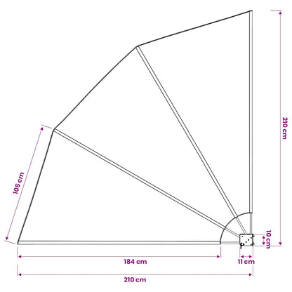 Collapsible Balcony Side Awning Cream 210x210 cm