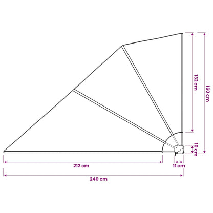 Collapsible Balcony Side Awning Cream 160x240 cm