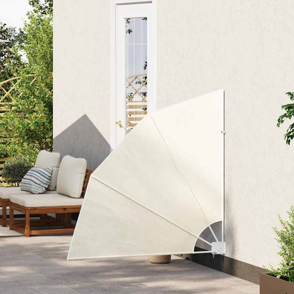 Collapsible Balcony Side Awning Cream 140x140 cm