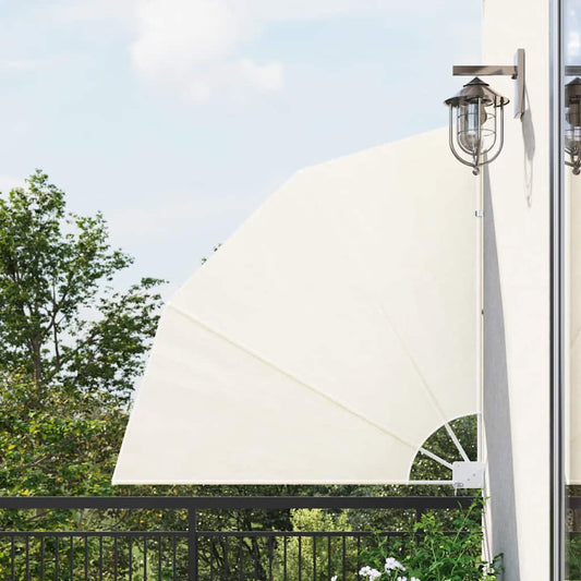Collapsible Balcony Side Awning Cream 140x140 cm