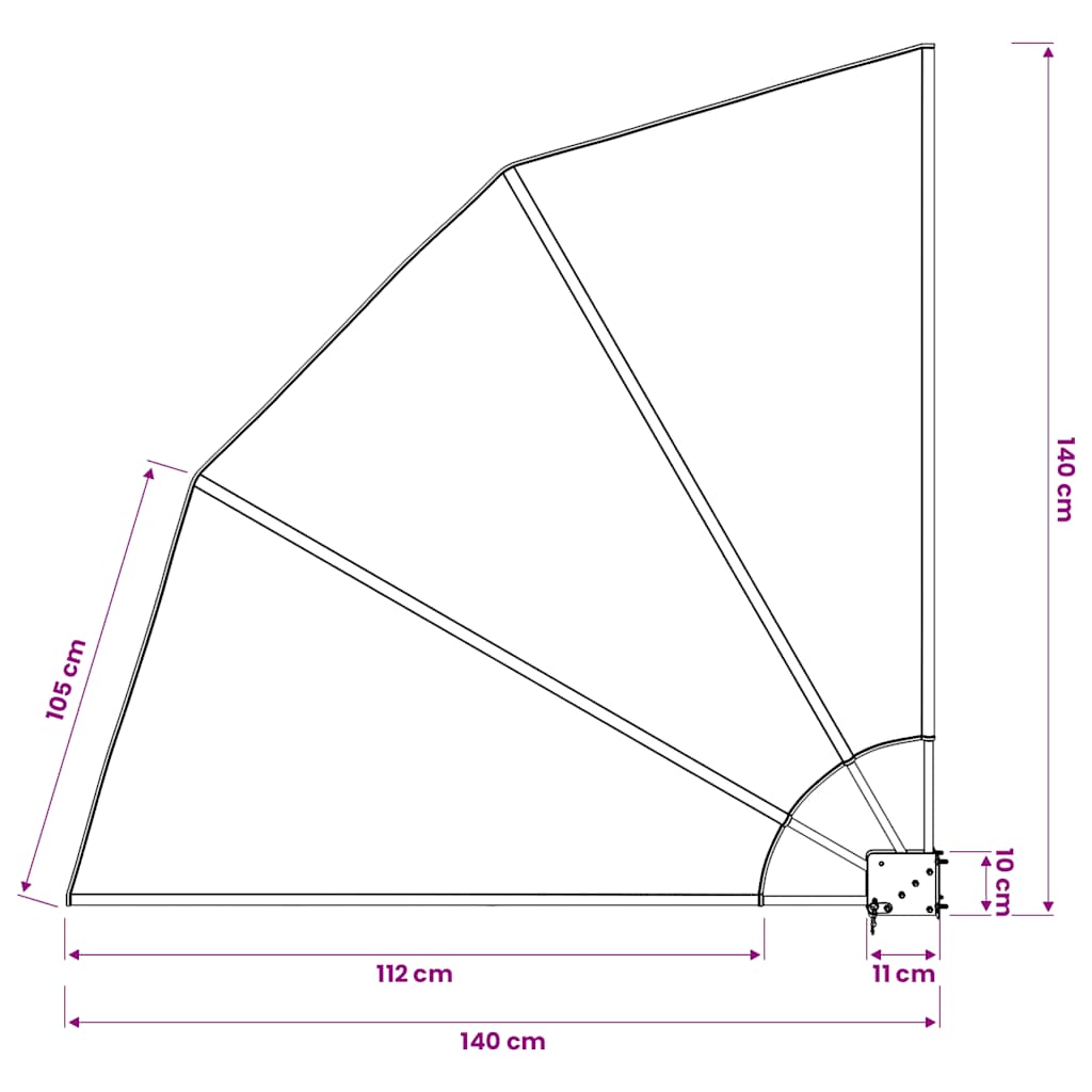 Collapsible Balcony Side Awning Terracotta 140x140 cm