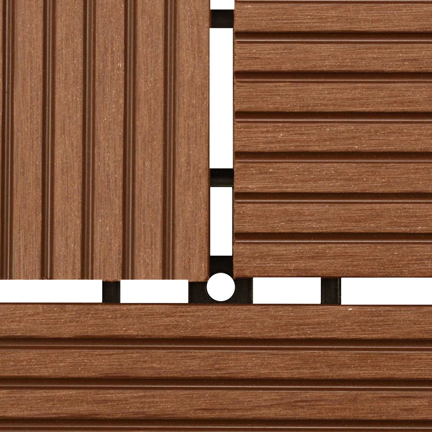 Decking Tile 11 pcs Brown 30 x 30 cm WPC