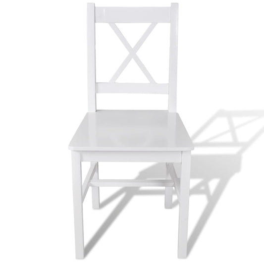 Dining Chair | Set of 6 | White | Solid pine wood | Standard | Comfy