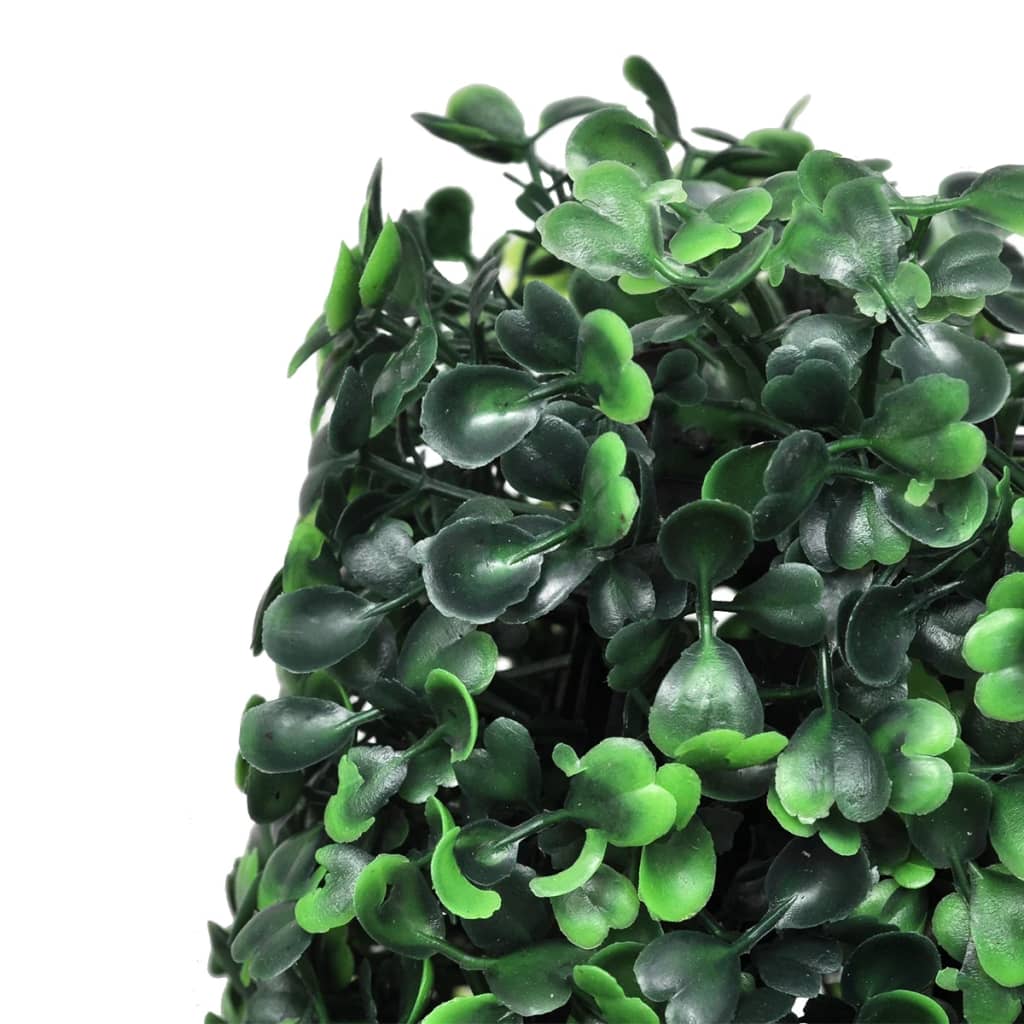 Set of 3 Artificial Boxwood Pyramid Topiary, perfect for indoor and outdoor decor, featuring lush mixed green foliage and durable weather-resistant plastic.