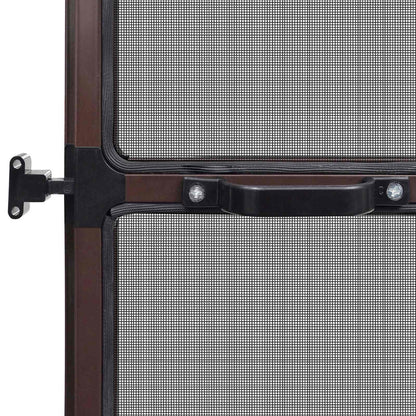Hinged Insect Screen Manual Brown and Black 100 x 215 cm