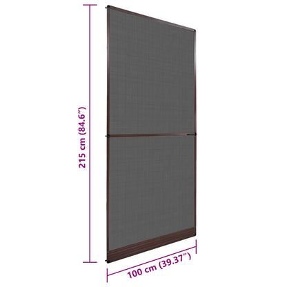 Hinged Insect Screen Manual Brown and Black 100 x 215 cm