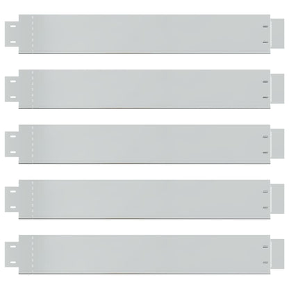 Set of 5 Flexible Lawn Fence Galvanised Steel 100 x 14 cm