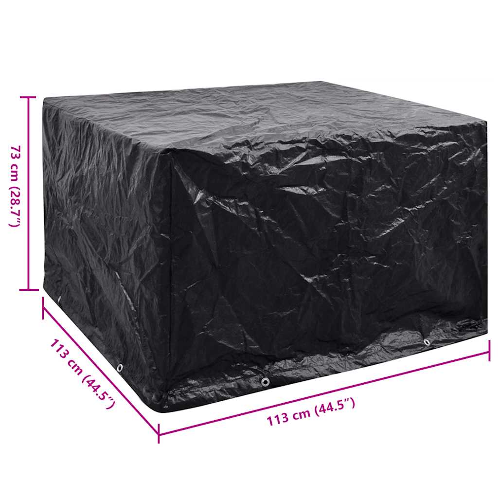 Garden Furniture Cover 4 Person Poly Rattan Set 8 Eyelets 113 x 113cm