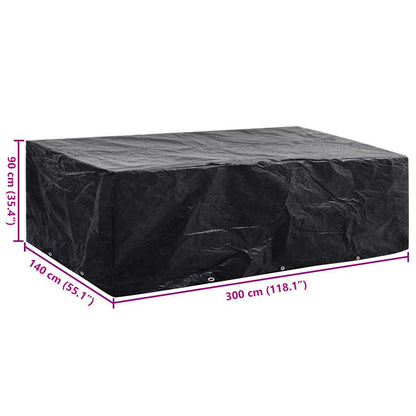 Garden Furniture Cover 8 Person Poly Rattan Set 10 Eyelets 300x140cm