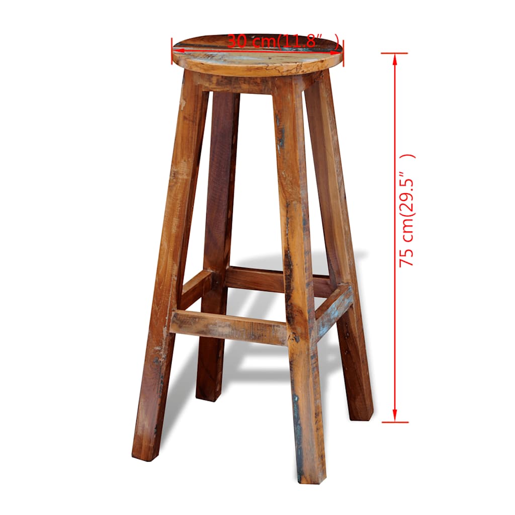 241647 vidaXL Bar Stool Solid Reclaimed Wood