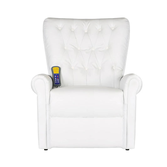 Electric Massaging Chair Cream white 78 x 148 x 71 cm