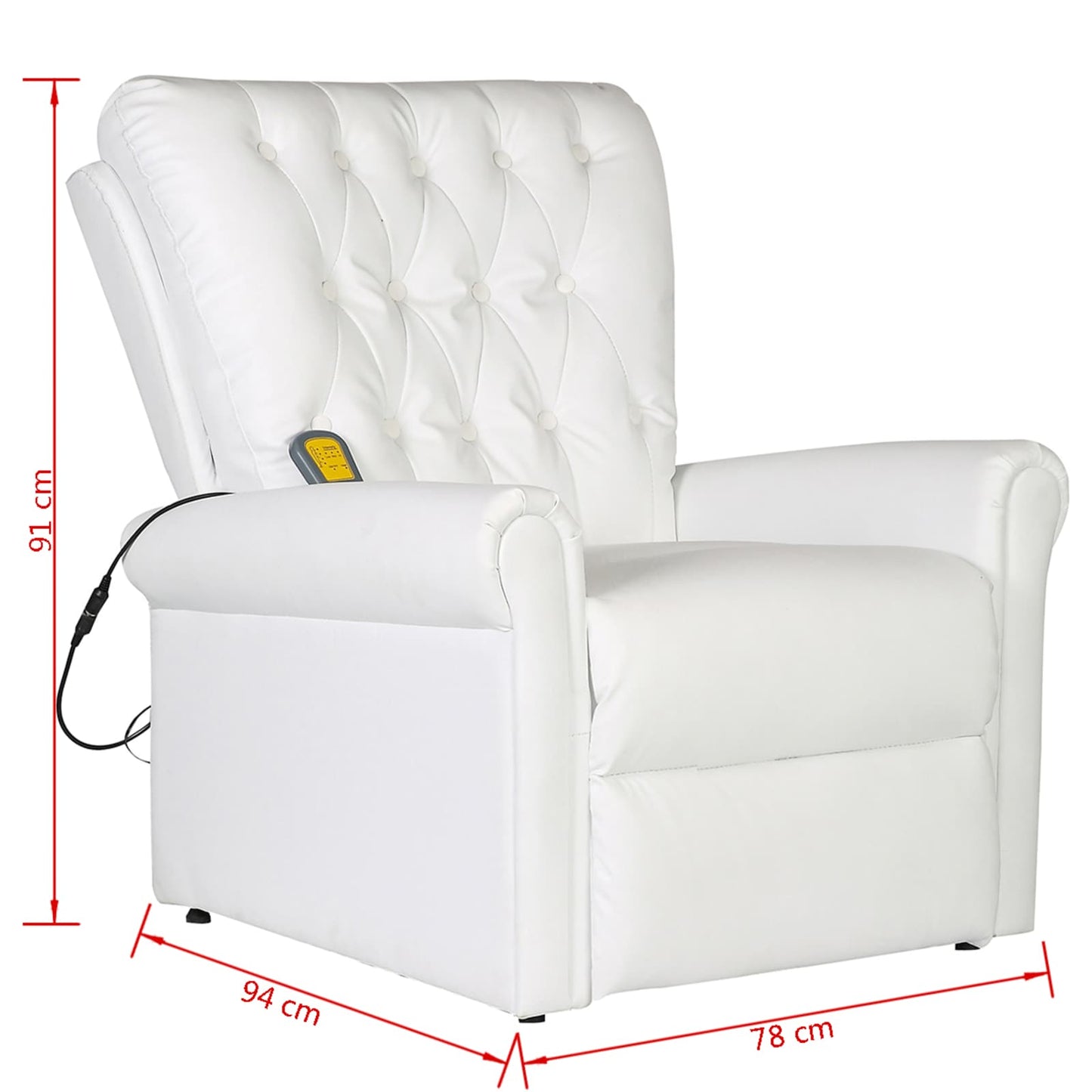 Electric Massaging Chair Cream white 78 x 148 x 71 cm