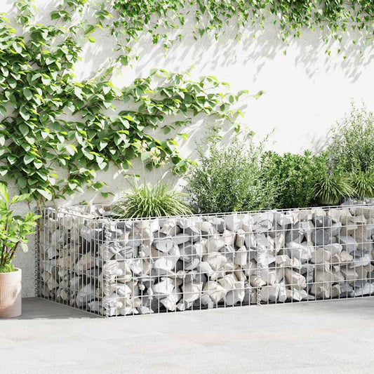 141624 vidaXL Gabion Planter Galvanised Steel 180x90x50 cm