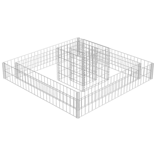 141625 vidaXL Gabion Planter Galvanised Steel 120x120x20