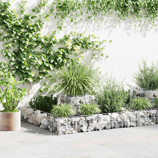 141625 vidaXL Gabion Planter Galvanised Steel 120x120x20