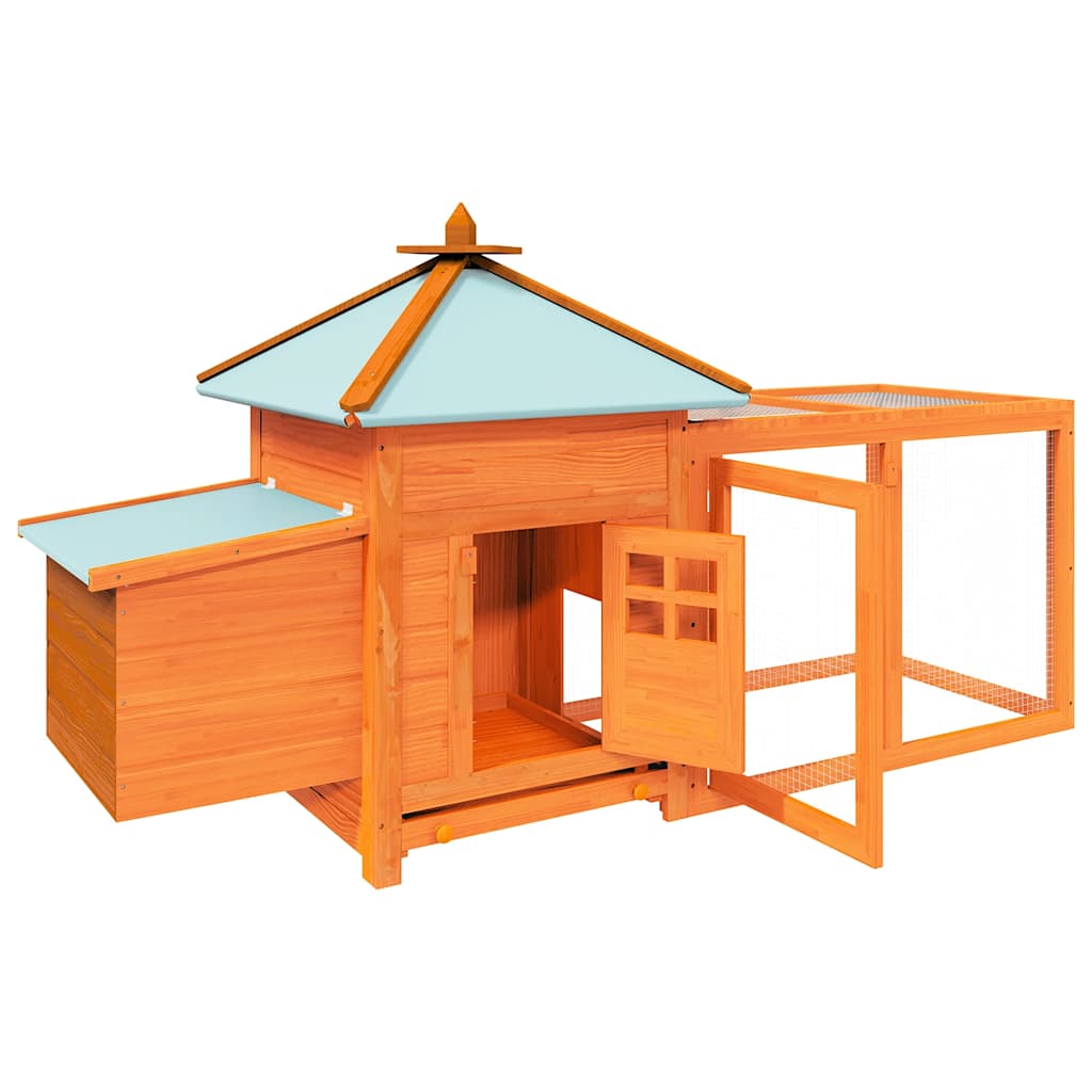 Chicken Coop | Brown | Solid firwood, plywood, galvanised steel | Large