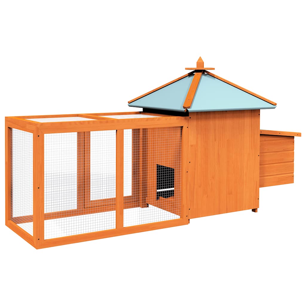 Chicken Coop | Brown | Solid firwood, plywood, galvanised steel | Large