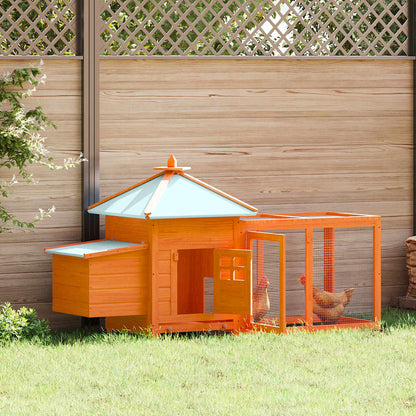 Chicken Coop | Brown | Solid firwood, plywood, galvanised steel | Large
