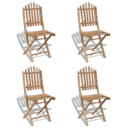 Garden Chair | Set of 4 | Natural Bamboo | Solid Bamboo | Medium