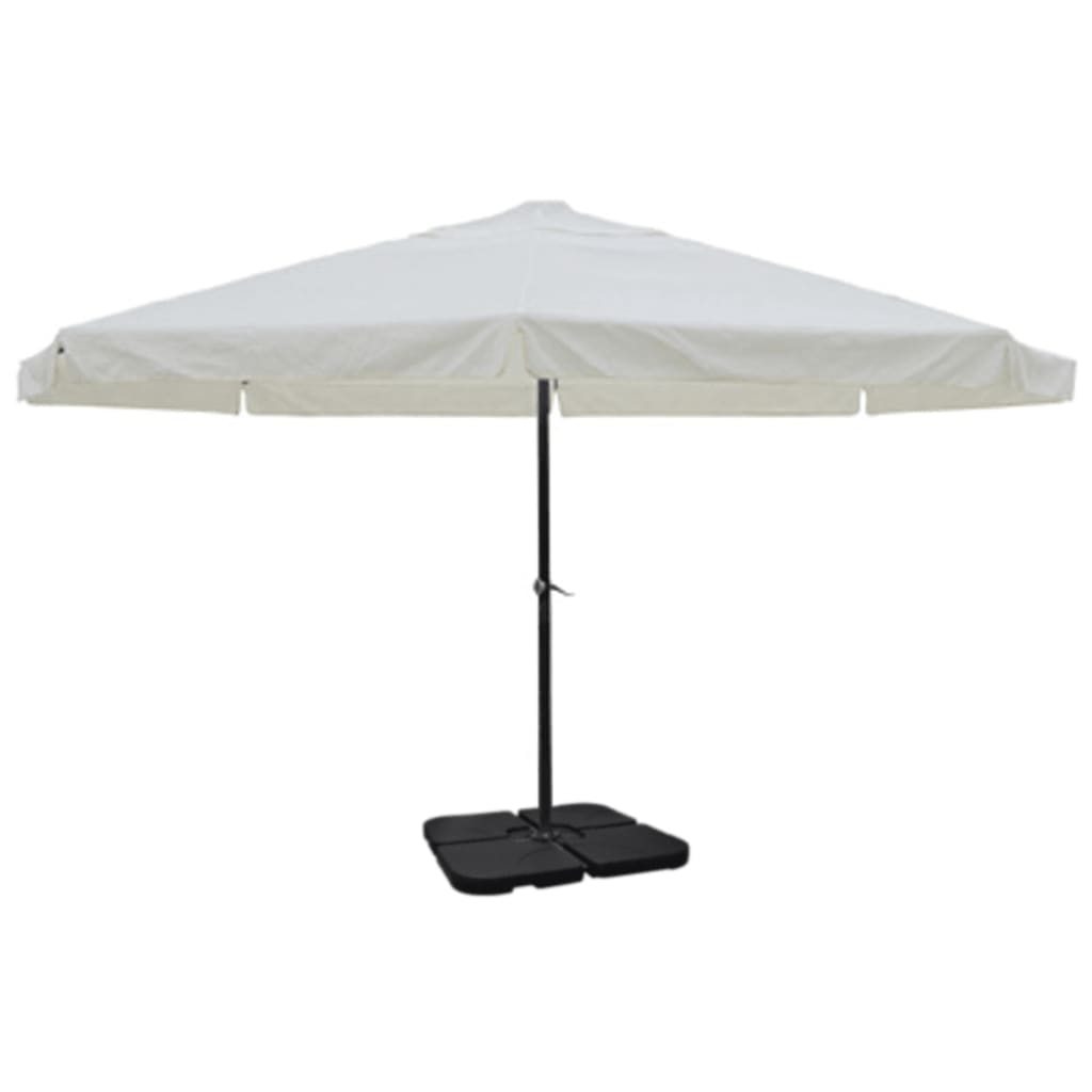 Aluminium Garden Parasol with Portable Base White