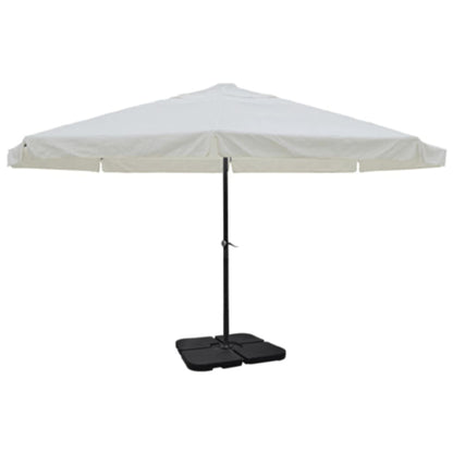 Aluminium Garden Parasol with Portable Base White