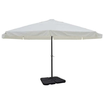Aluminium Garden Parasol with Portable Base White