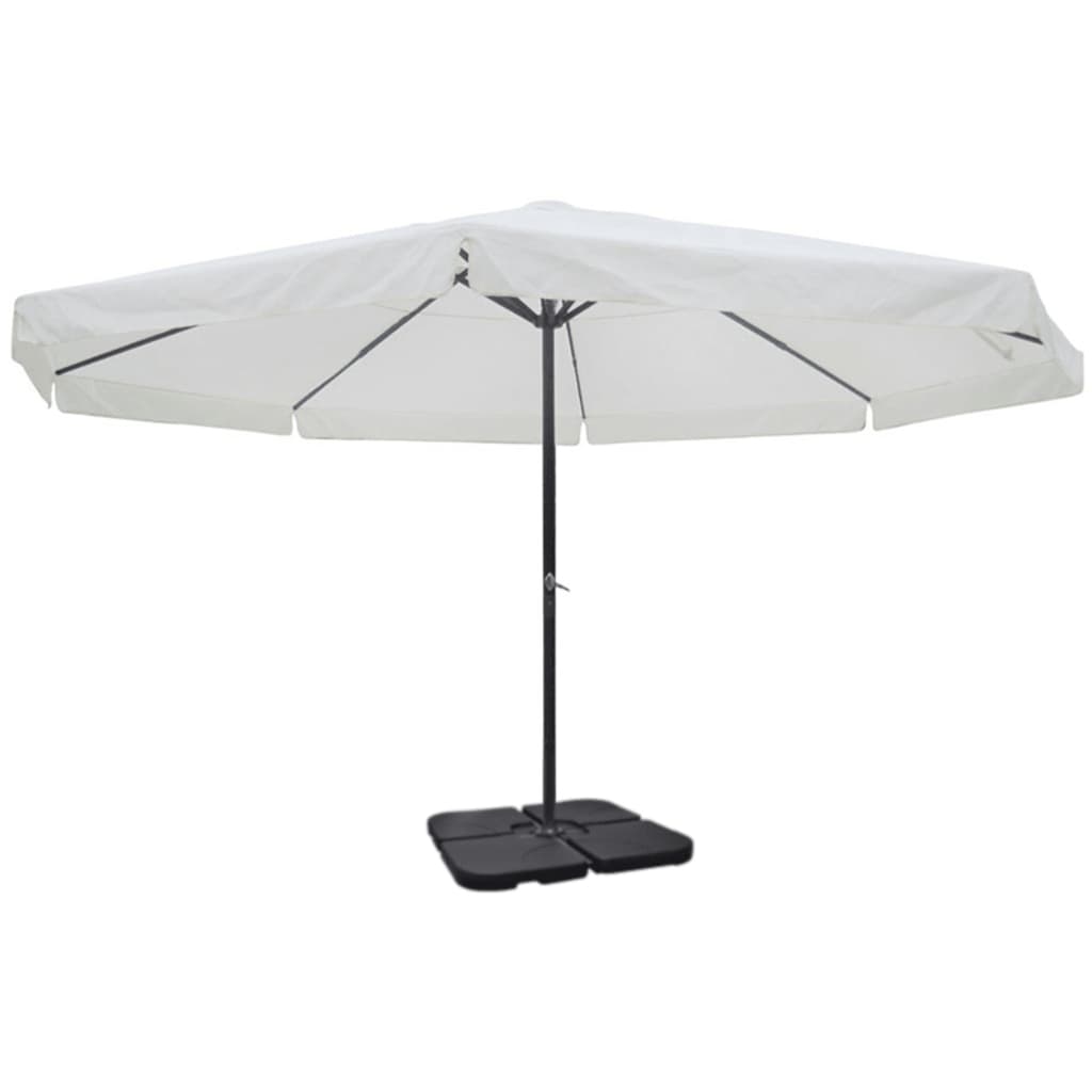 Aluminium Garden Parasol with Portable Base White