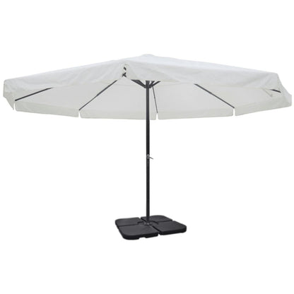 Aluminium Garden Parasol with Portable Base White