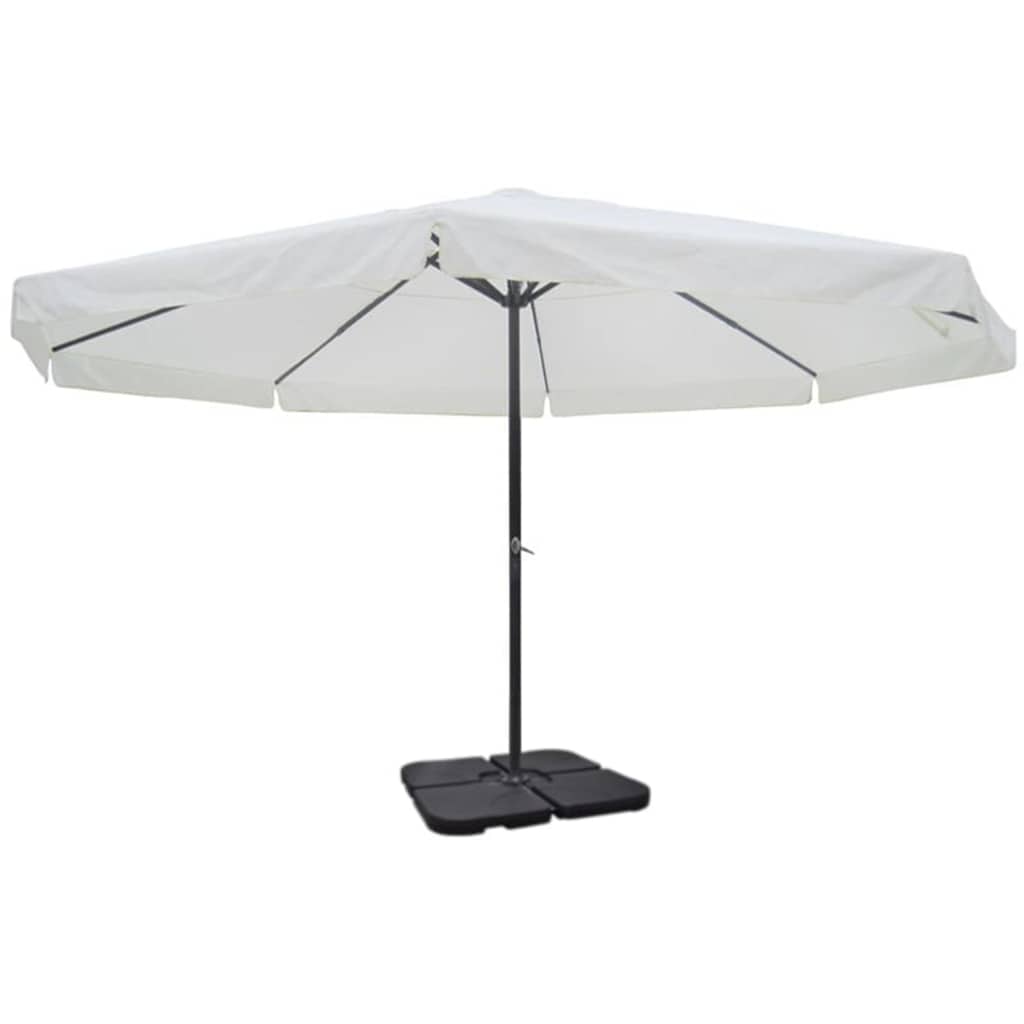 Aluminium Garden Parasol with Portable Base White