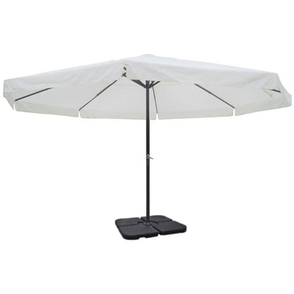 Aluminium Garden Parasol with Portable Base White