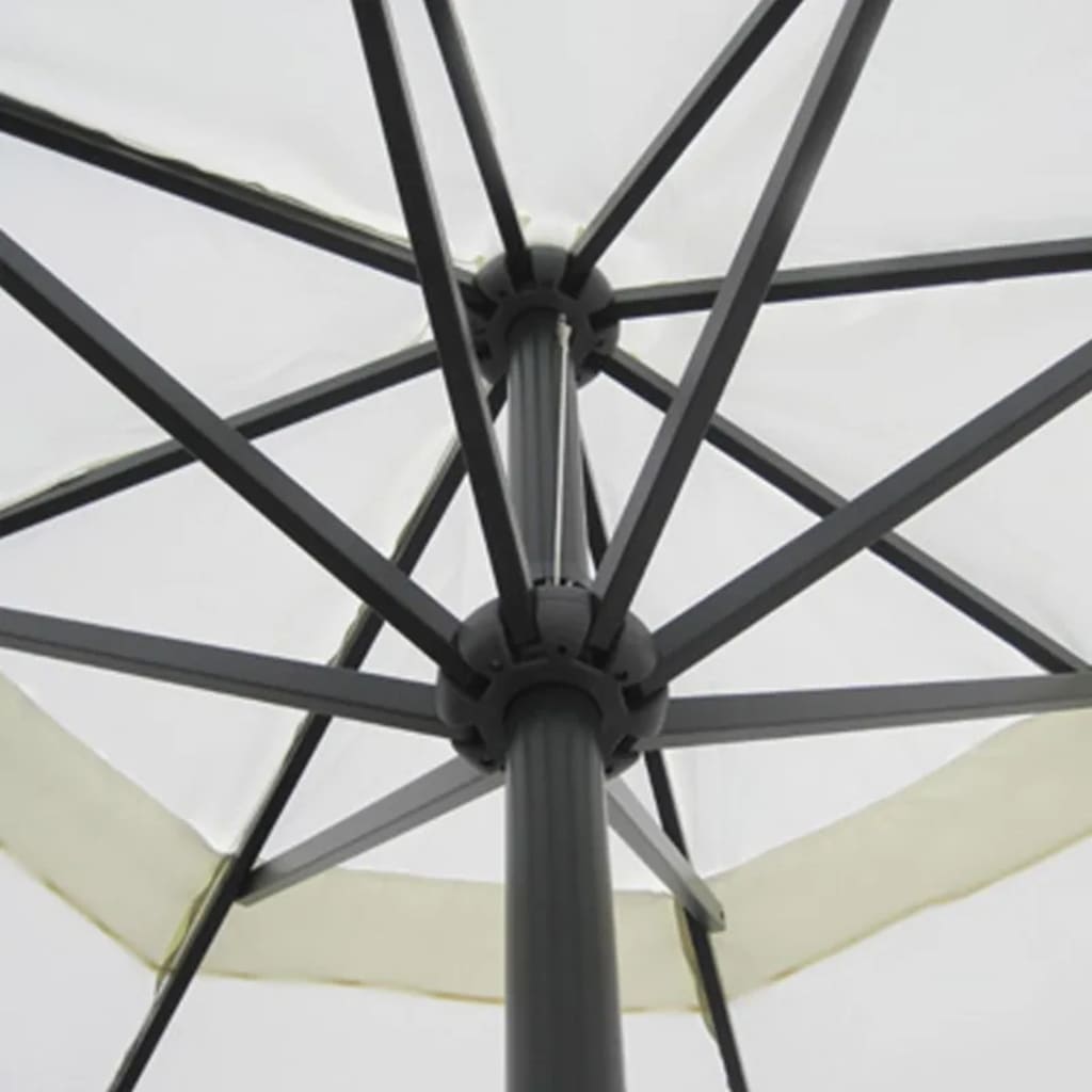 Aluminium Garden Parasol with Portable Base White