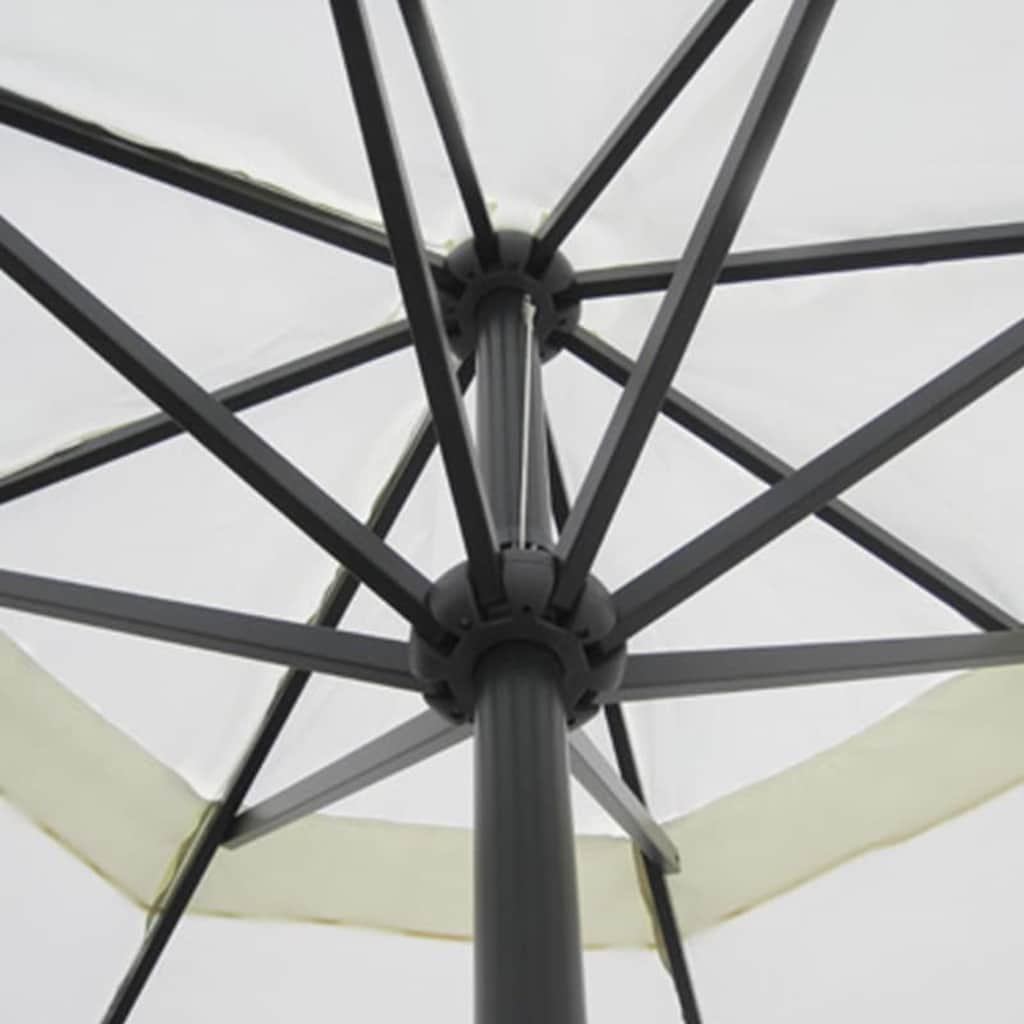 Aluminium Garden Parasol with Portable Base White