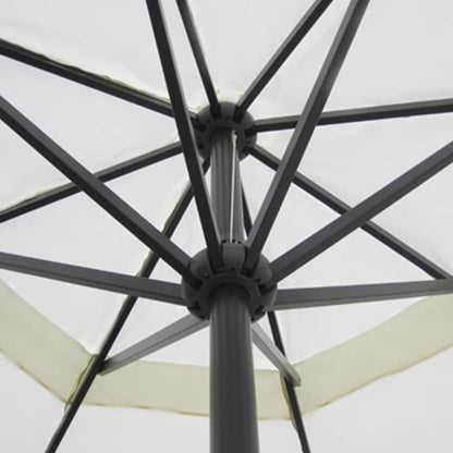Aluminium Garden Parasol with Portable Base White
