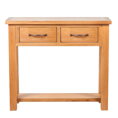 241675 vidaXL Console Table with 2 Drawers 83x30x73 cm Solid Oak Wood