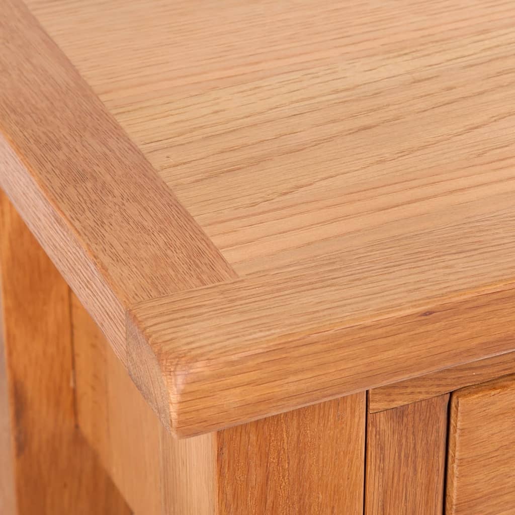 241675 vidaXL Console Table with 2 Drawers 83x30x73 cm Solid Oak Wood