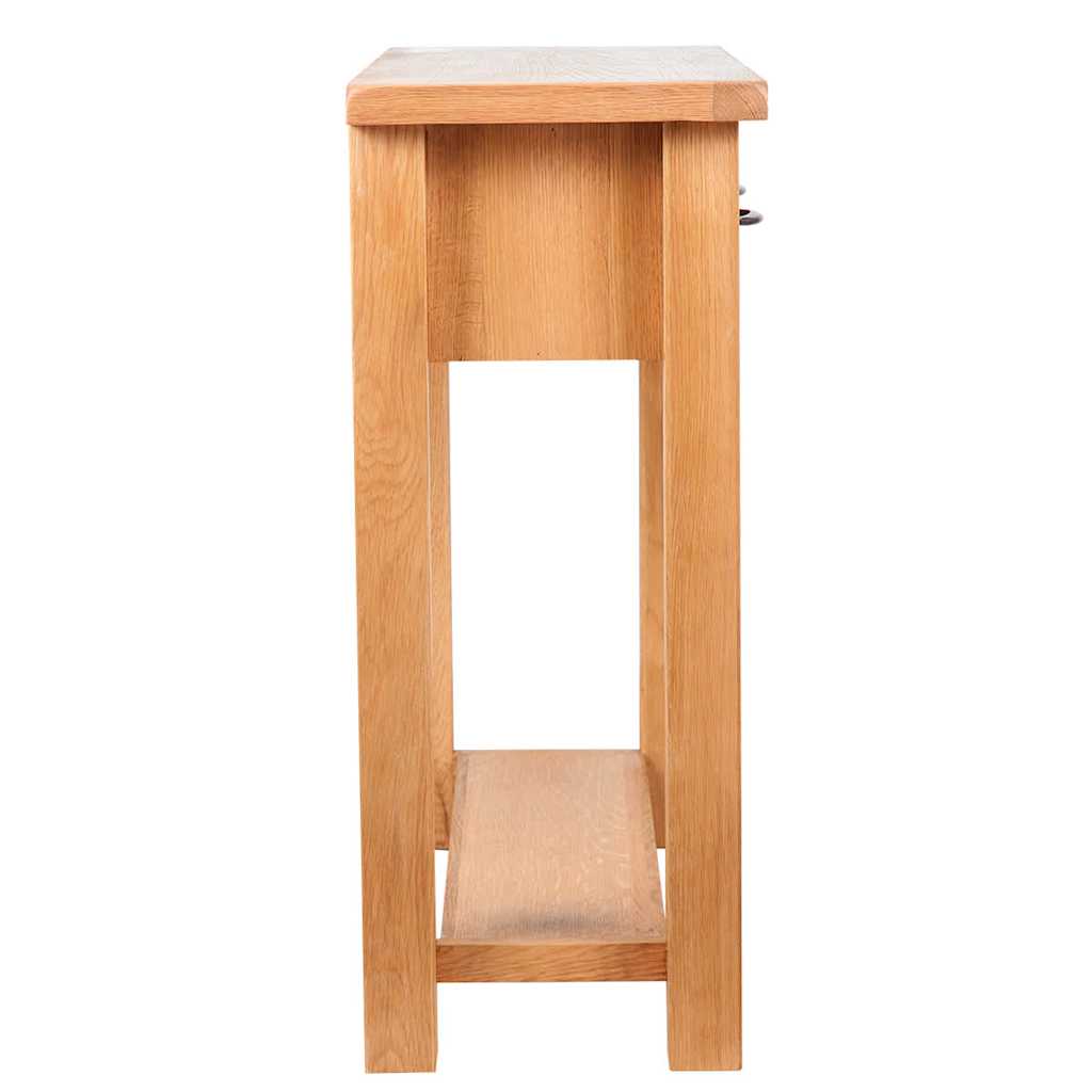 241675 vidaXL Console Table with 2 Drawers 83x30x73 cm Solid Oak Wood