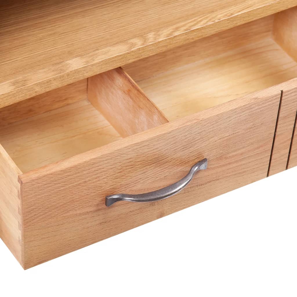 TV Cabinet with Drawer 88 x 42 x 46 cm Solid Oak Wood