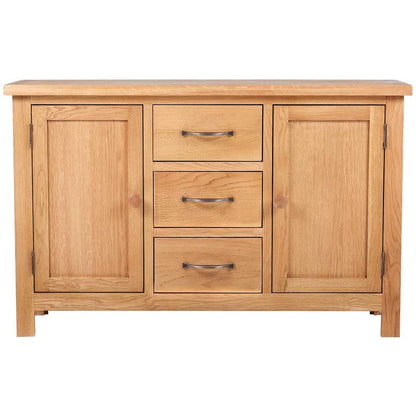 241677 vidaXL Sideboard with 3 Drawers 110x33,5x70 cm Solid Oak Wood