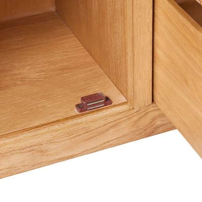 241677 vidaXL Sideboard with 3 Drawers 110x33,5x70 cm Solid Oak Wood