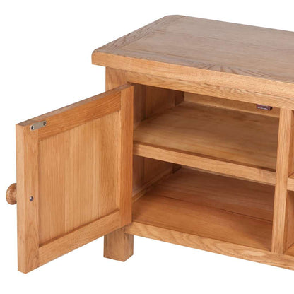 241679 vidaXL TV Cabinet 103 x 36 x 46 cm Solid Oak Wood