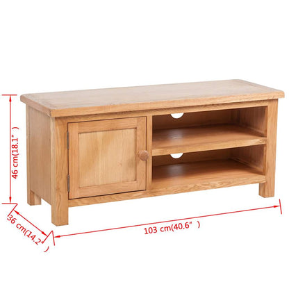241679 vidaXL TV Cabinet 103 x 36 x 46 cm Solid Oak Wood