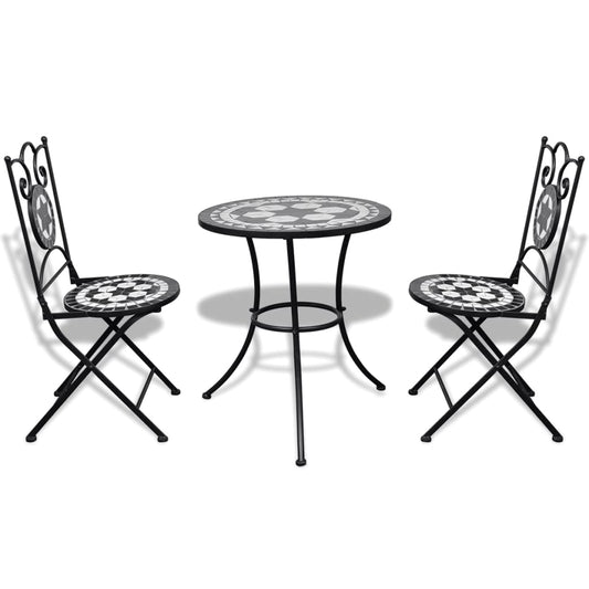 Patio Furniture | Black and White | Powder-coated iron and ceramic